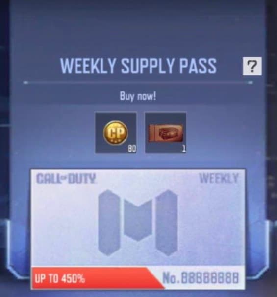 WEEKLY SUPPLY PASS